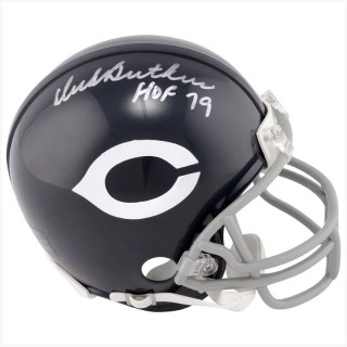 Autographed Chicago Bears Dick Butkus Fanatics Authentic Riddell Throwback Mini Helmet with HOF 79 Inscription
