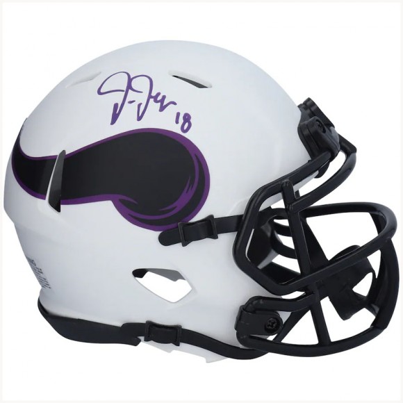 Autographed Minnesota Vikings Justin Jefferson Fanatics Authentic Riddell Lunar Eclipse Alternate Speed Mini Helmet