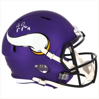 Autographed Minnesota Vikings Justin Jefferson Fanatics Authentic Riddell Speed Replica Helmet