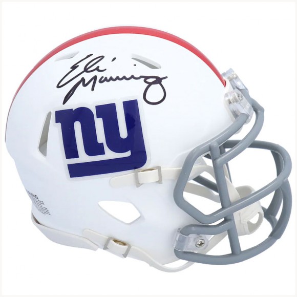 Autographed New York Giants Eli Manning Fanatics Authentic Riddell Flat White Alternate Speed Mini Helmet