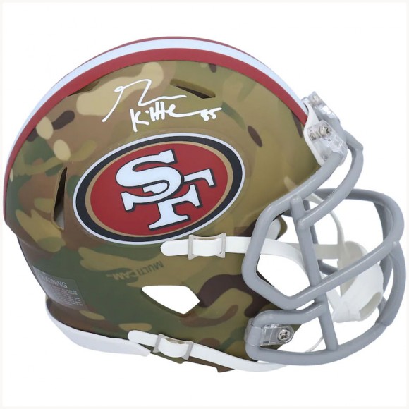 Autographed San Francisco 49ers George Kittle Fanatics Authentic Riddell Camo Alternate Speed Mini Helmet
