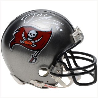 Autographed Tampa Bay Buccaneers Mike Alstott Fanatics Authentic Riddell Throwback 1997-2013 Mini Helmet