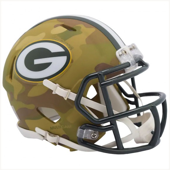 Green Bay Packers Fanatics Authentic Riddell Camo Alternate Revolution Speed Mini Football Helmet