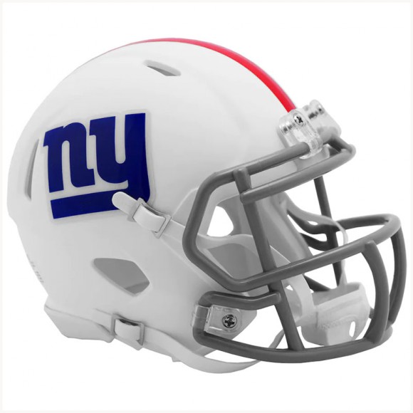 New York Giants Riddell Flat White Alternate Revolution Speed Mini Football Helmet