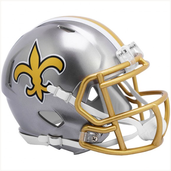 Unsigned New Orleans Saints Riddell FLASH Alternate Revolution Speed Mini Football Helmet